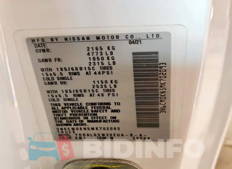 3N6CM0KN5MK702093 Photo# 13