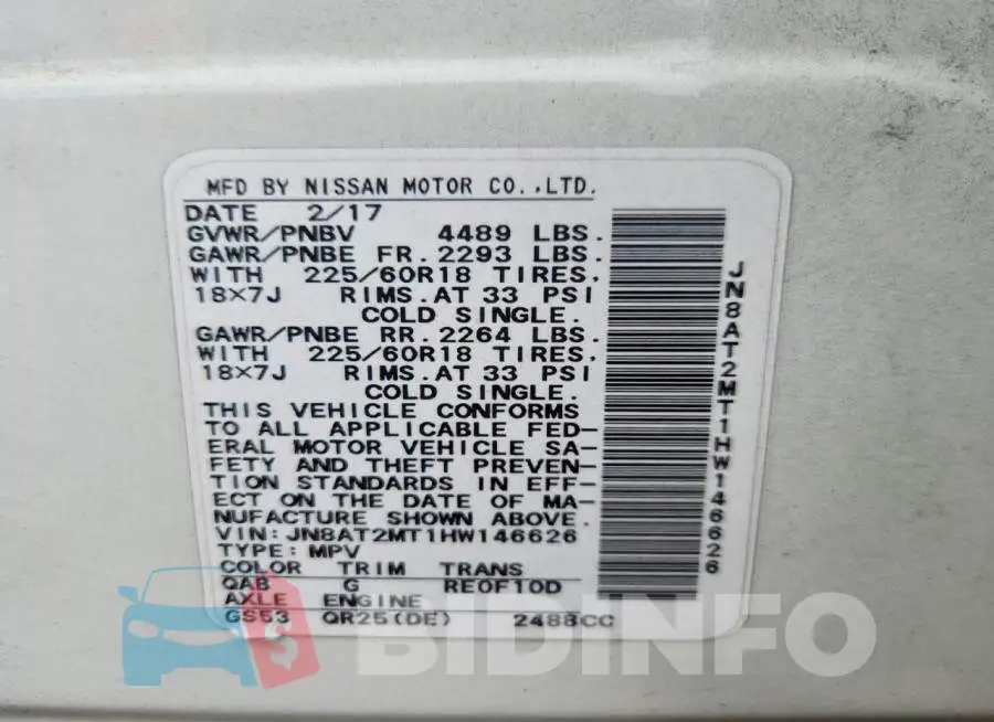 JN8AT2MT1HW146626 Photo# 13