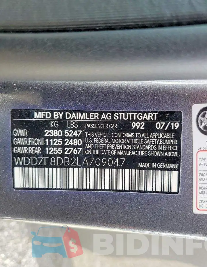 WDDZF8DB2LA709047 Photo# 12