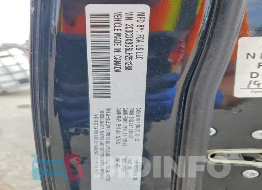 2C3CDXBG6LH251288 Photo# 13