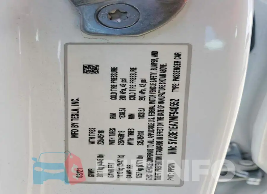 5YJ3E1EA7MF940552 Photo# 12