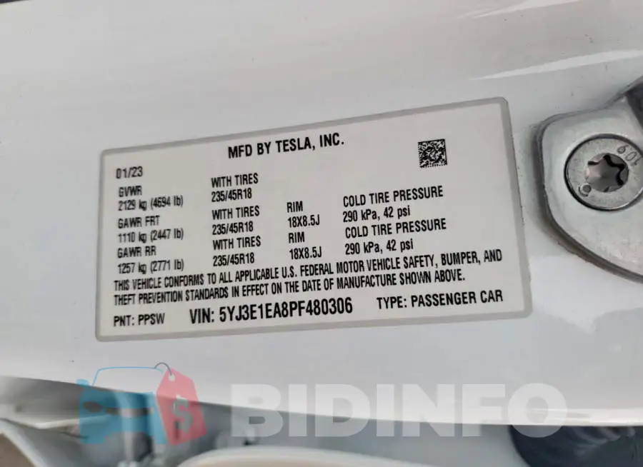 5YJ3E1EA8PF480306 Photo# 12