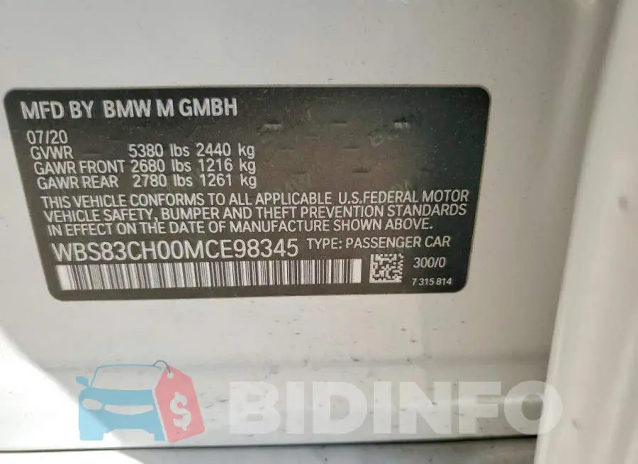WBS83CH00MCE98345 Photo# 12