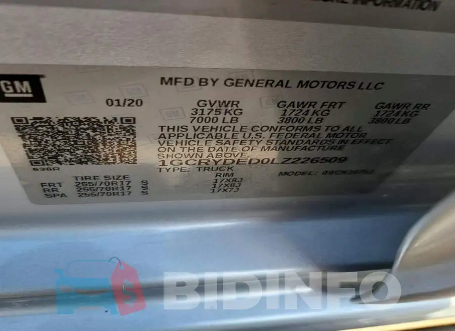 1GCRYDED0LZ226509 Photo# 12
