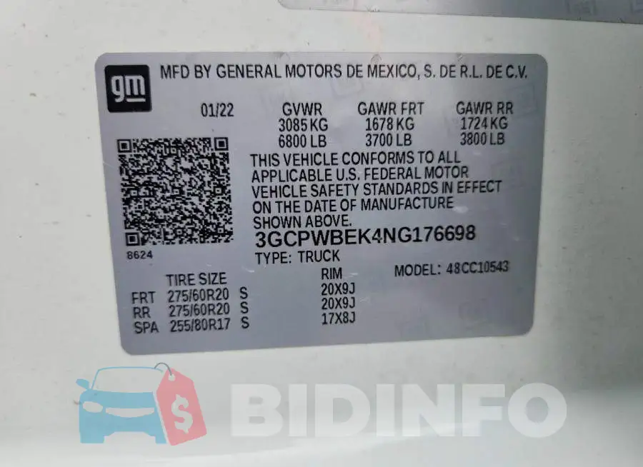 3GCPWBEK4NG176698 Photo# 12
