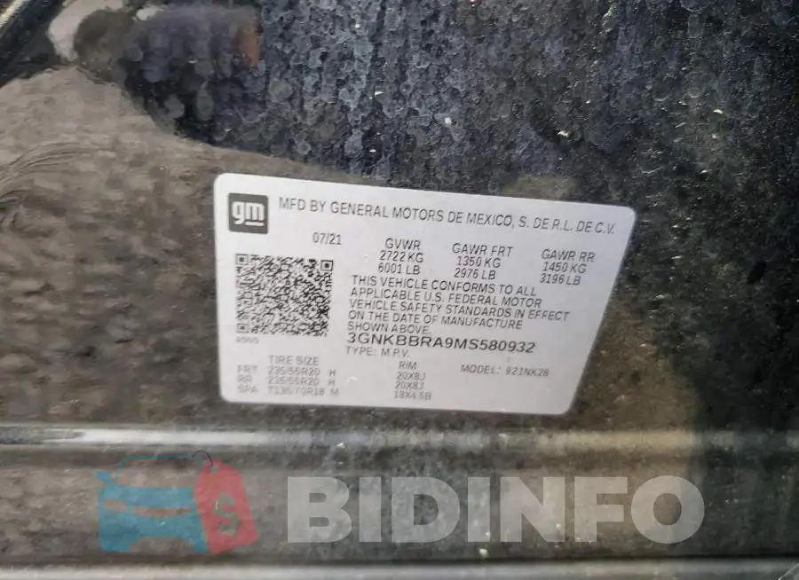 3GNKBBRA9MS580932 Photo# 14