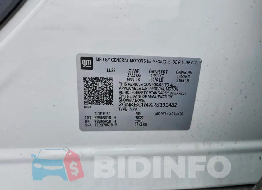 3GNKBCR4XRS191482 Photo# 12