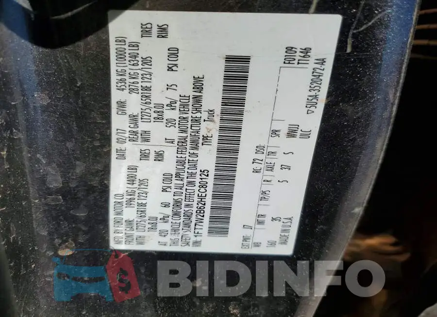 1FT7W2B62HEC80125 Photo# 12