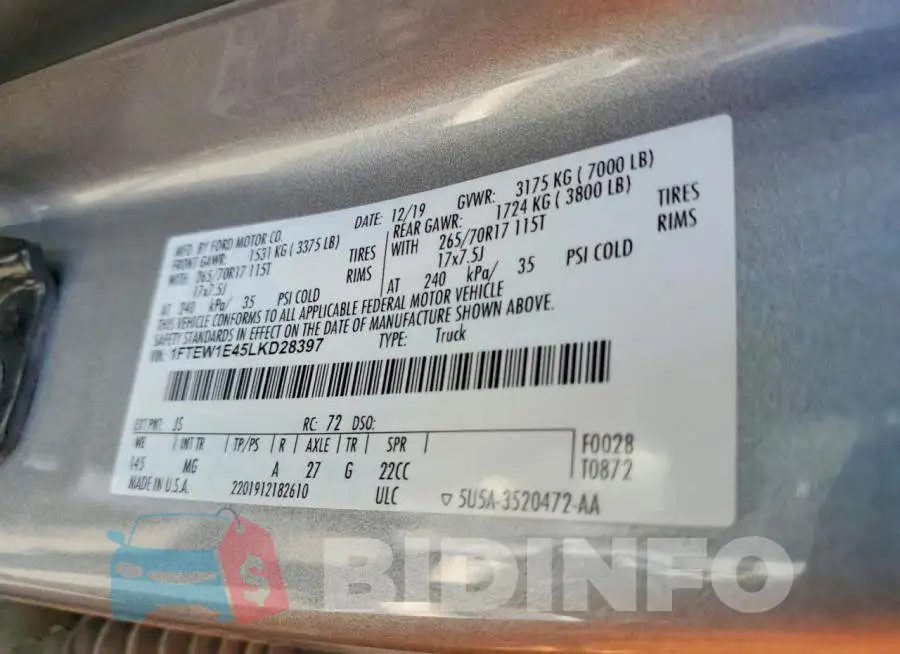 1FTEW1E45LKD28397 Photo# 12