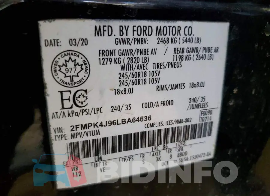 2FMPK4J96LBA64636 Photo# 13