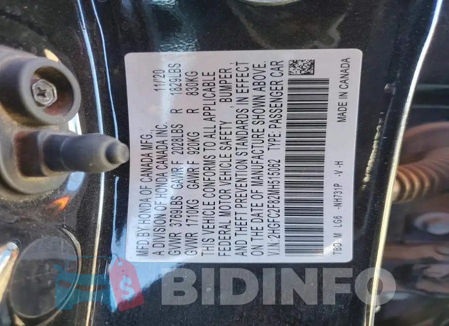 2HGFC2F82MH515062 Photo# 12