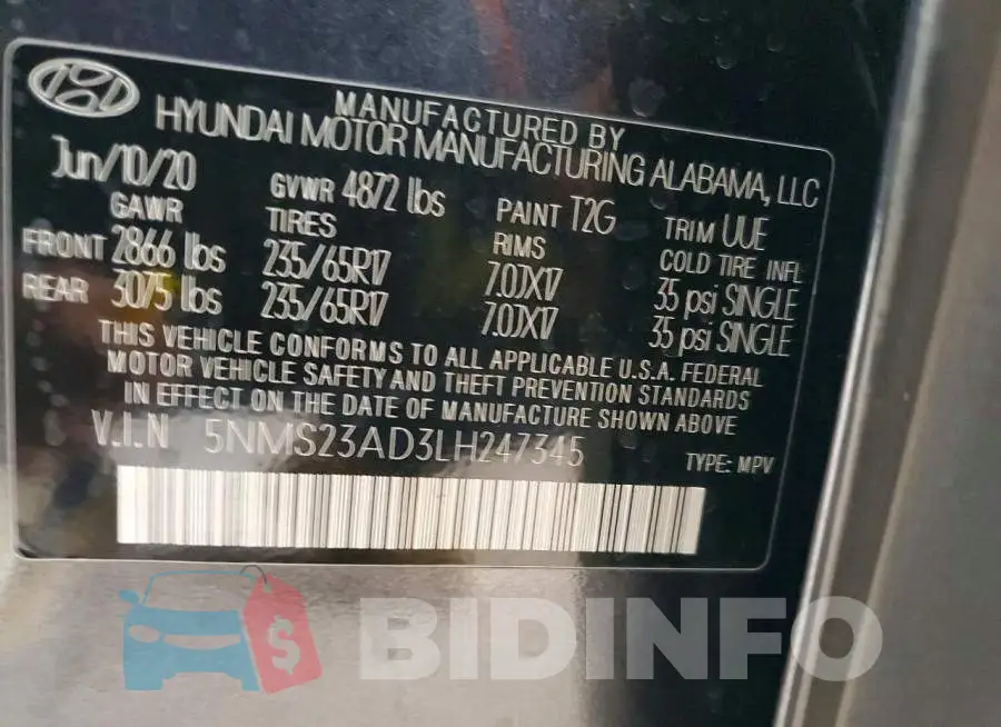 5NMS23AD3LH247345 Photo# 13