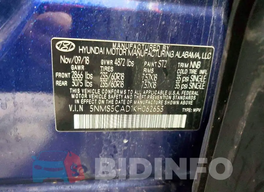 5NMS5CAD1KH062653 Photo# 13