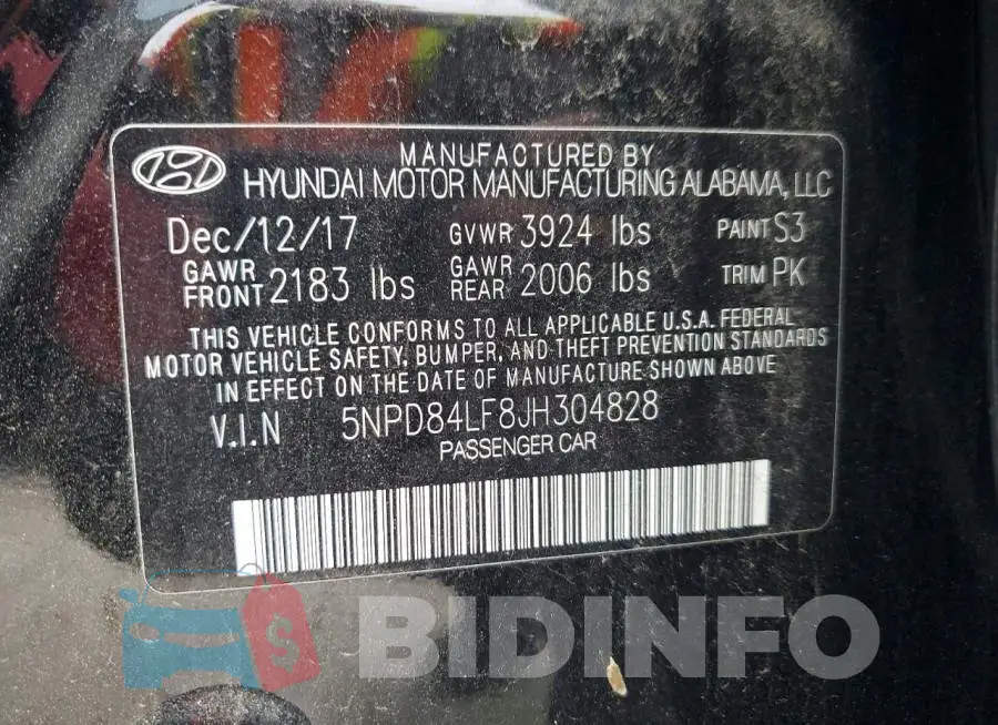 5NPD84LF8JH304828 Photo# 13