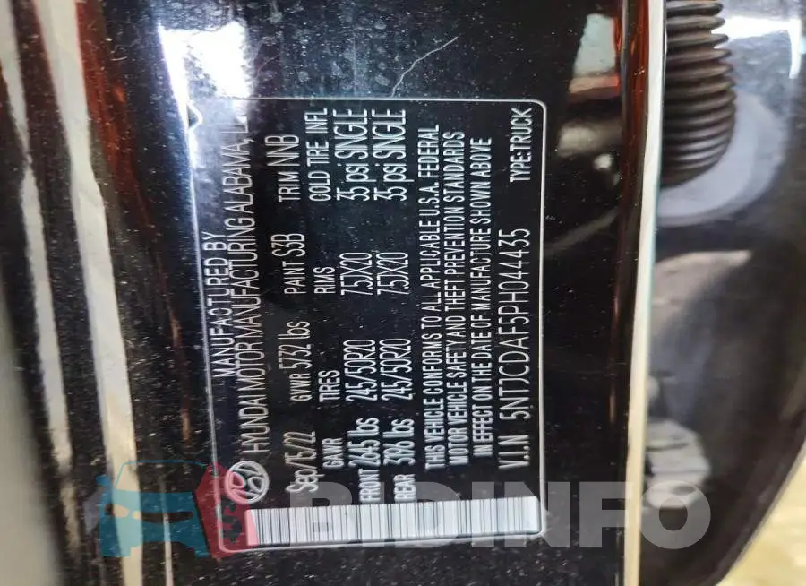 5NTJCDAF5PH044435 Photo# 13