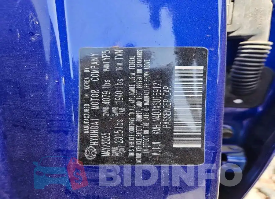 KMHLN4DJXSU169121 Photo# 13