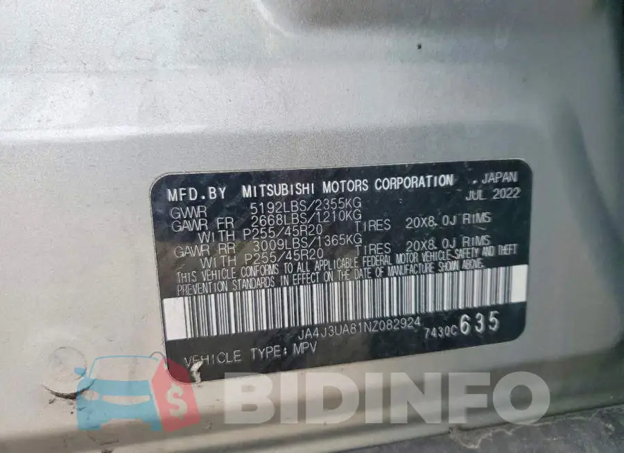 JA4J3UA81NZ082924 Photo# 13