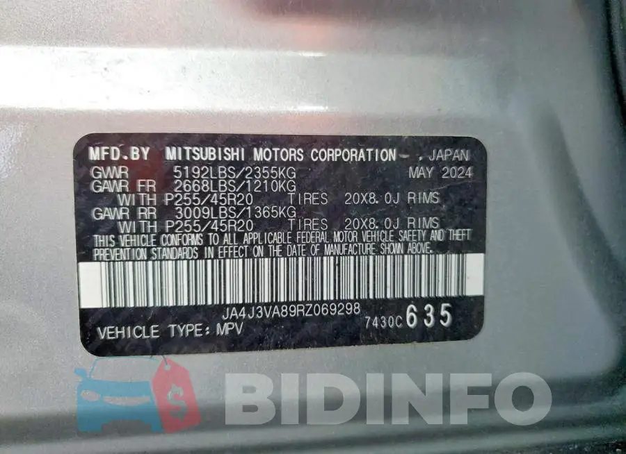 JA4J3VA89RZ069298 Photo# 13