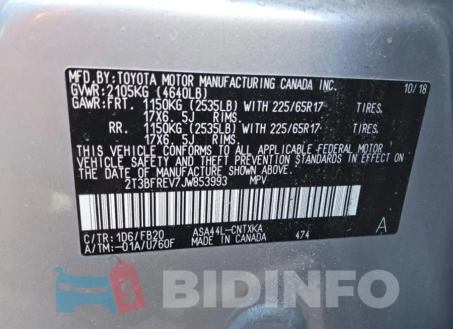 2T3BFREV7JW853993 Photo# 13