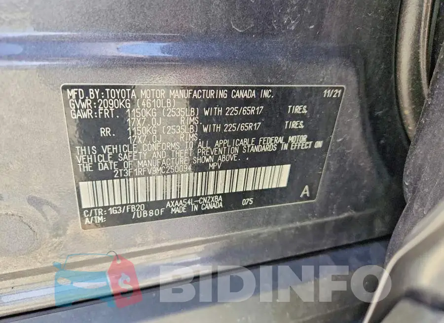 2T3F1RFV9MC250094 Photo# 13