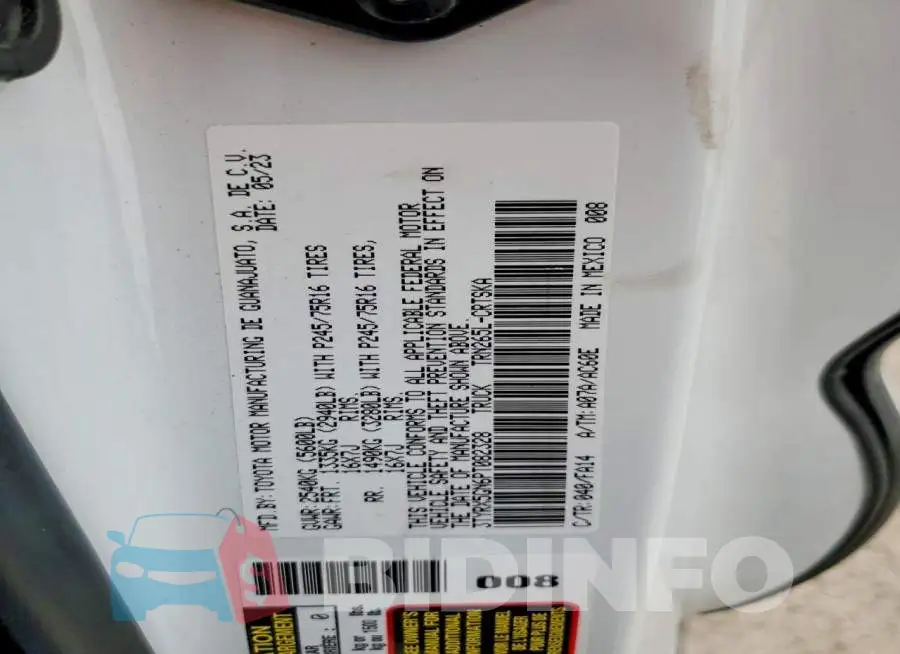 3TYRX5GN6PT082328 Photo# 12