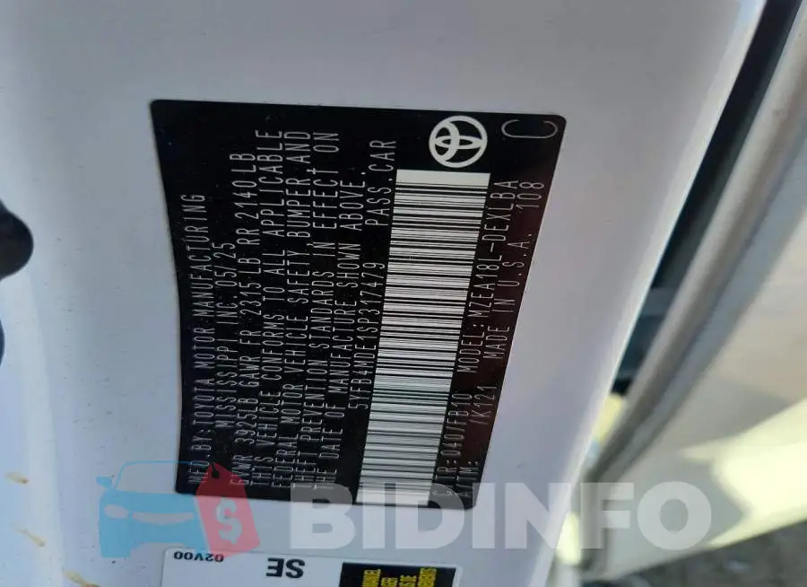 5YFB4MDE1SP317479 Photo# 12