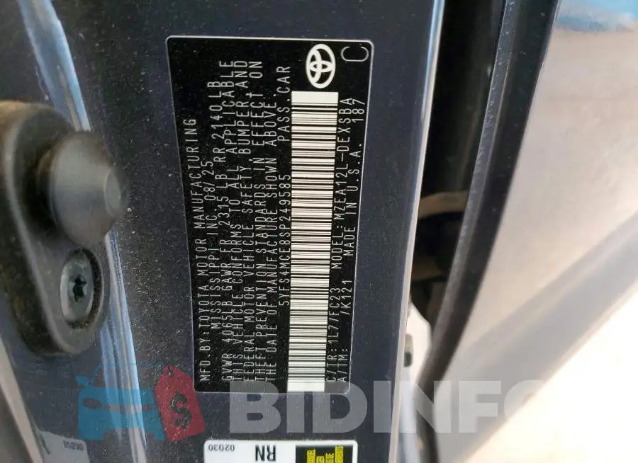 5YFS4MCE8SP249585 Photo# 12