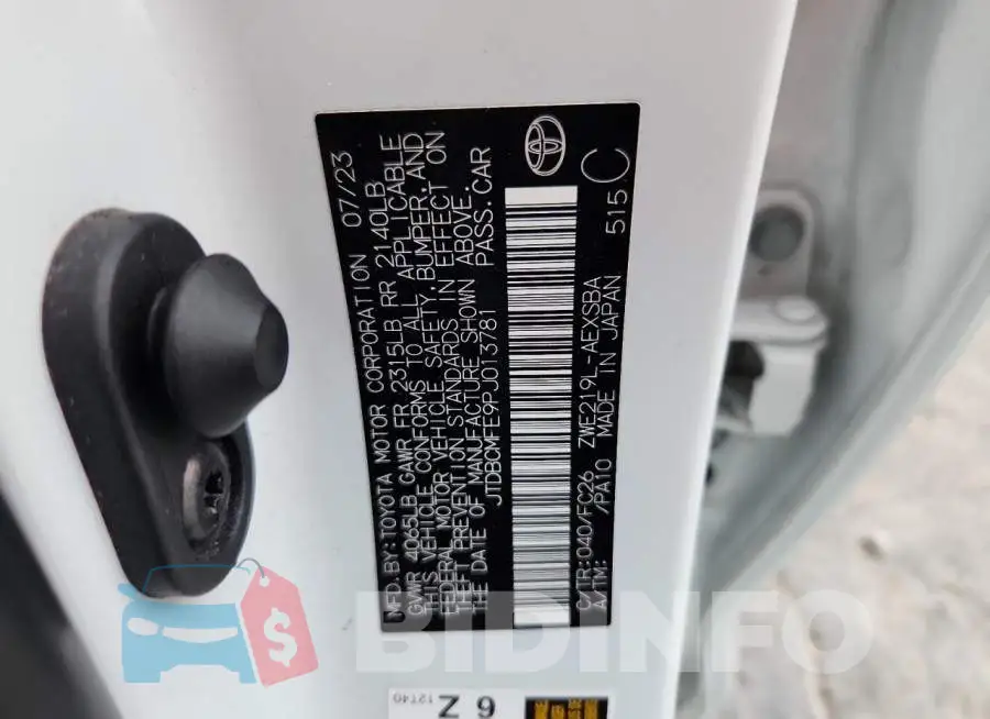JTDBCMFE9PJ013781 Photo# 12