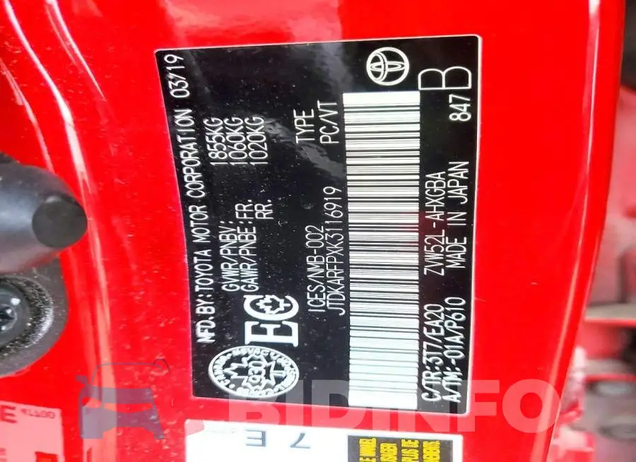JTDKARFPXK3116919 Photo# 12