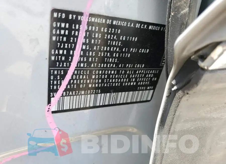 3VV2B7AX7JM107215 Photo# 13