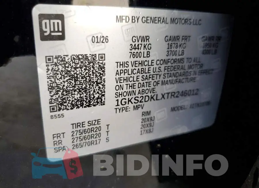1GKS2DKLXTR246012 Photo# 13