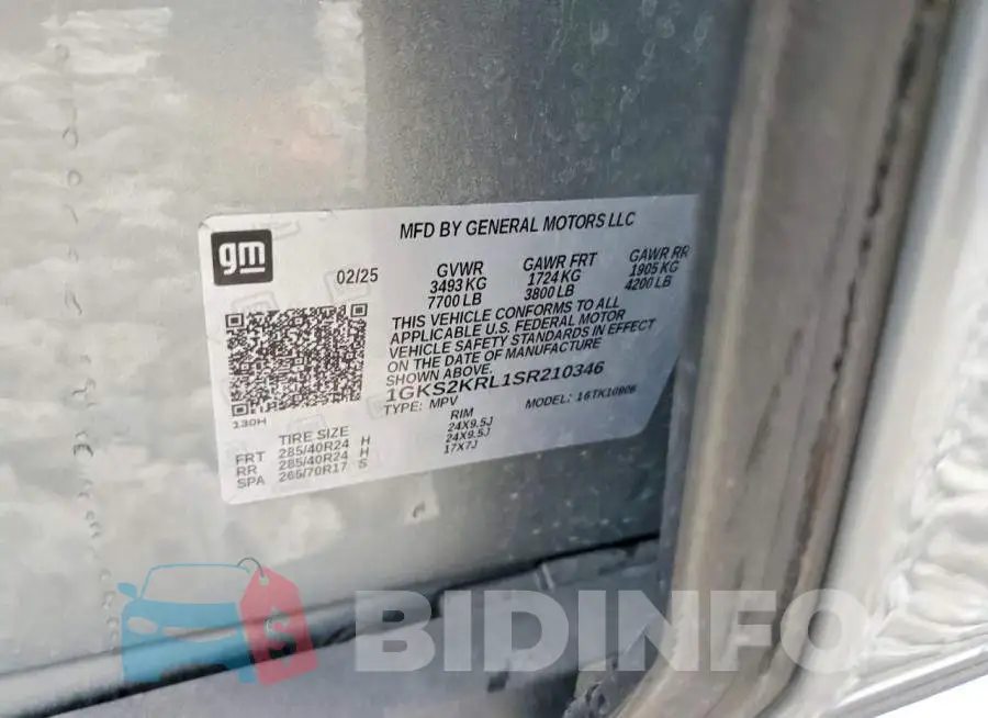1GKS2KRL1SR210346 Photo# 14