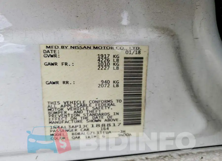 1N4AL3AP1JC188817 Photo# 12