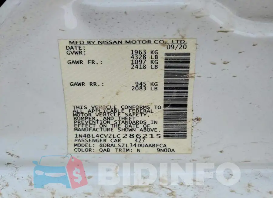 1N4BL4CV2LC286215 Photo# 12