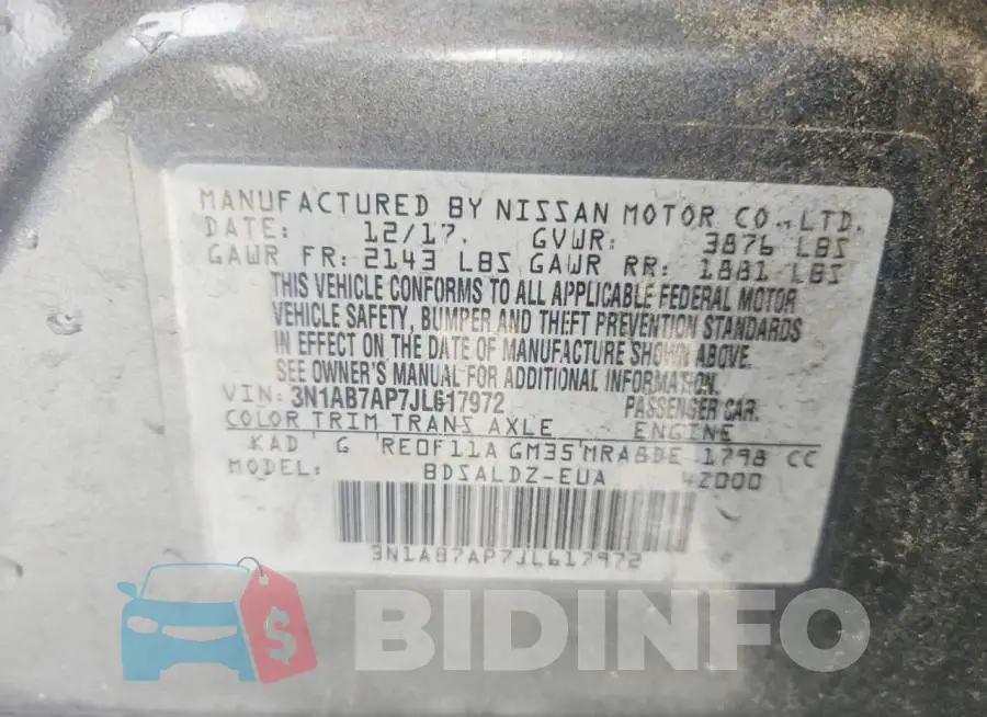 3N1AB7AP7JL617972 Photo# 12
