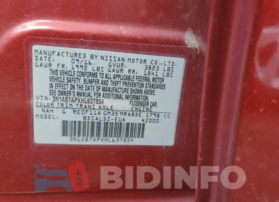 3N1AB7APXHL637854 Photo# 12