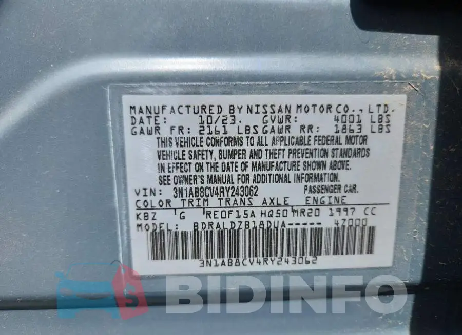 3N1AB8CV4RY243062 Photo# 12
