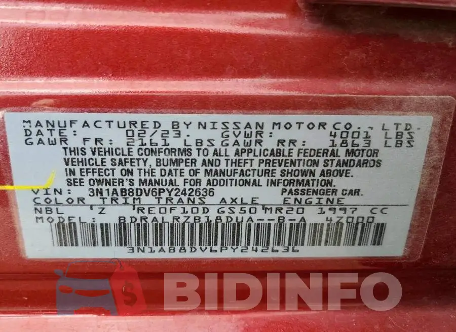3N1AB8DV6PY242636 Photo# 13