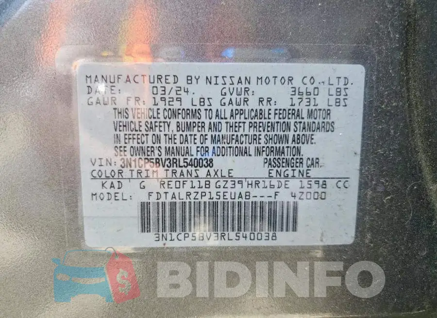 3N1CP5BV3RL540038 Photo# 12
