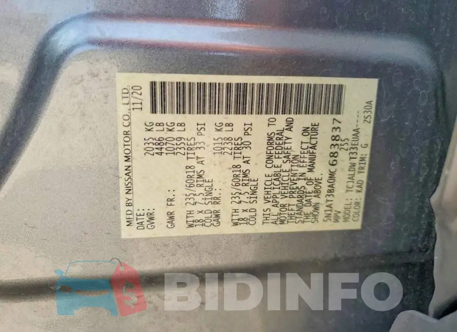 5N1AT3BA0MC683837 Photo# 13
