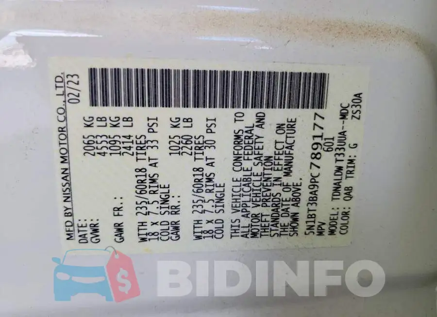 5N1BT3BA9PC789177 Photo# 12