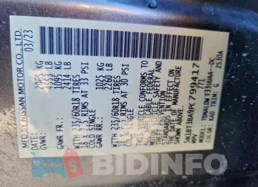 5N1BT3BA9PC799417 Photo# 13