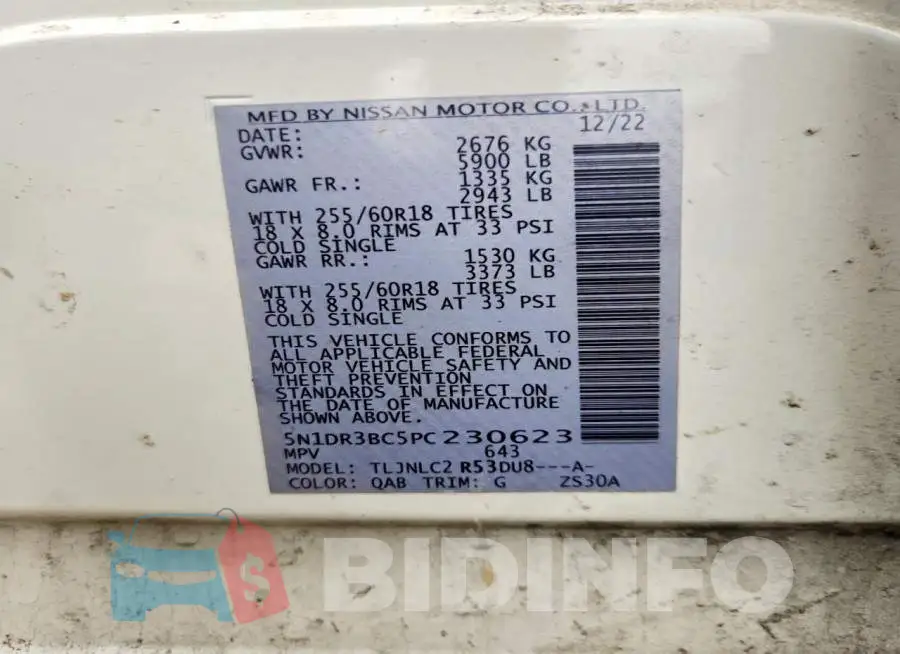5N1DR3BC5PC230623 Photo# 14