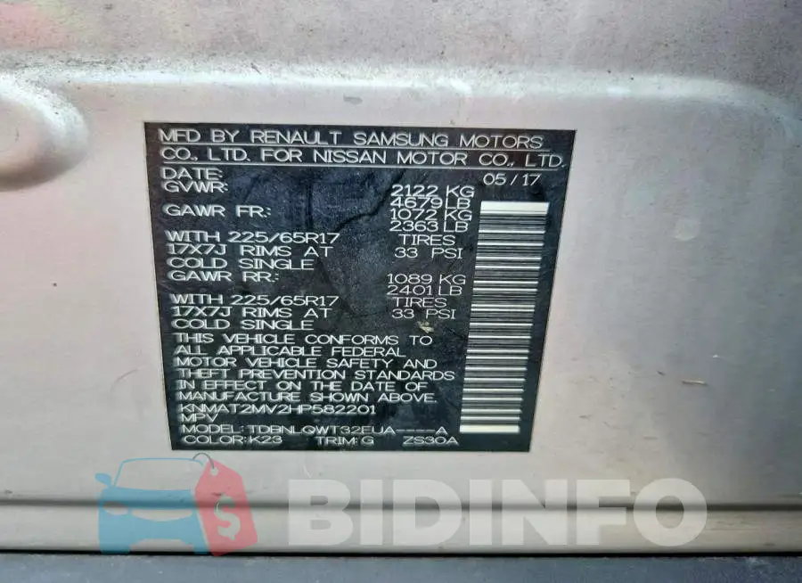 KNMAT2MV2HP582201 Photo# 14