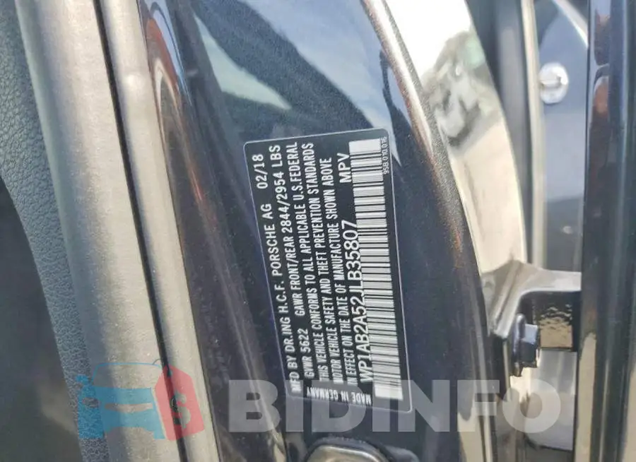 WP1AB2A52JLB35807 Photo# 13