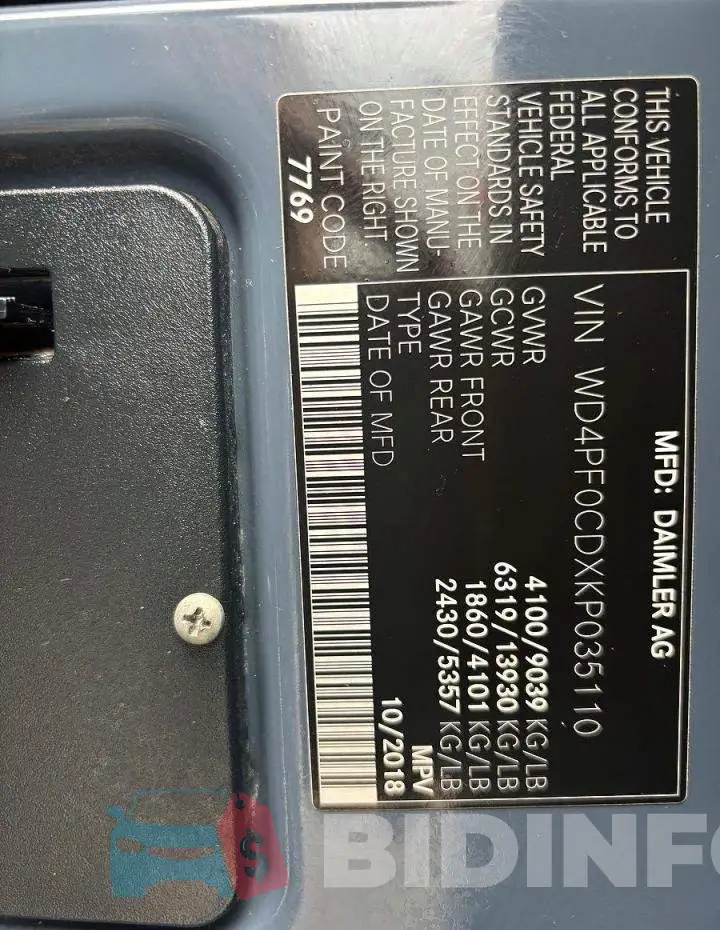 WD4PF0CDXKP035110 Photo# 10