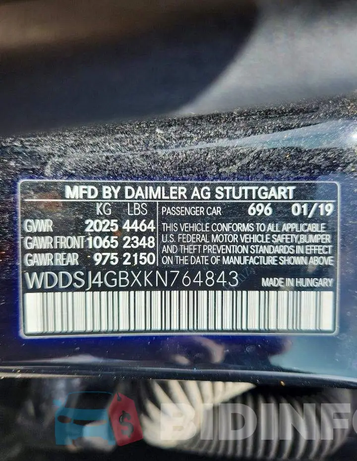 WDDSJ4GBXKN764843 Photo# 12