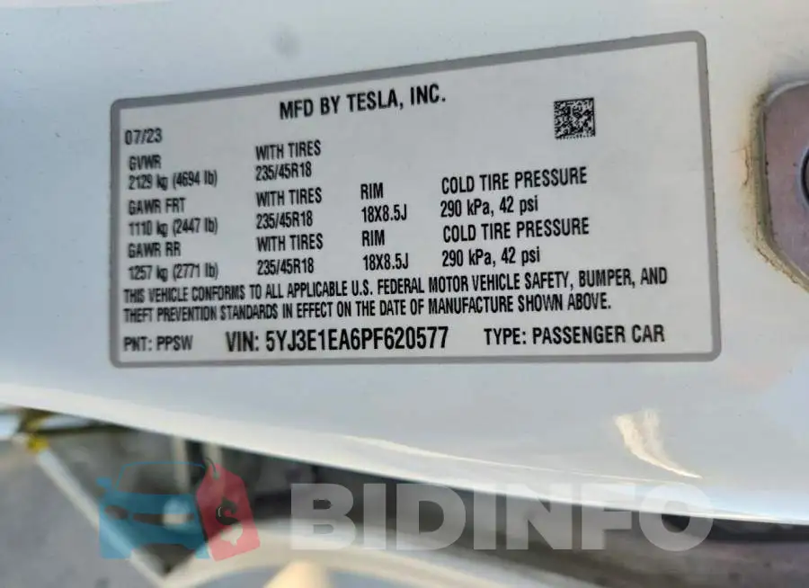 5YJ3E1EA6PF620577 Photo# 12