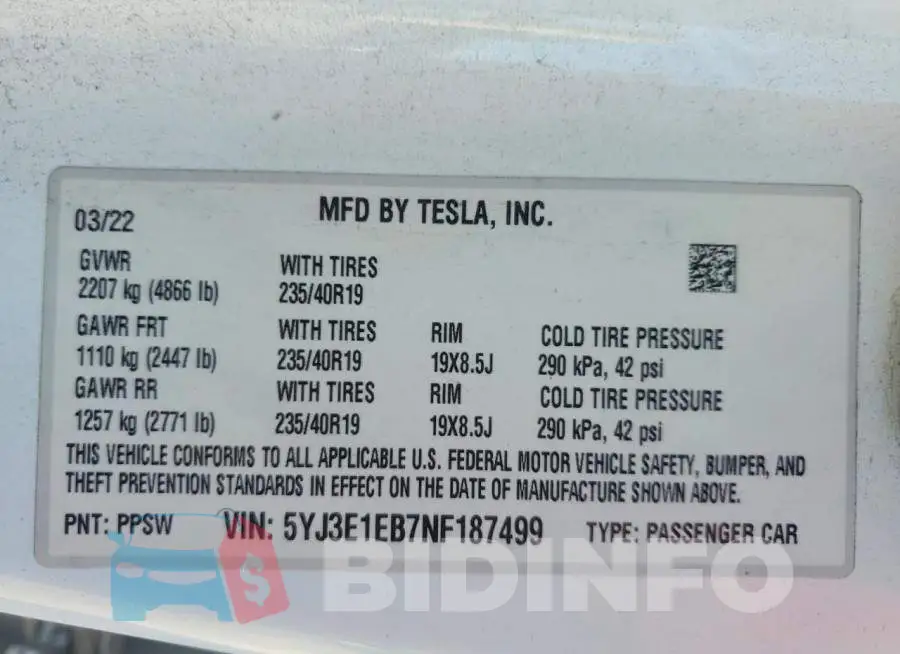 5YJ3E1EB7NF187499 Photo# 13