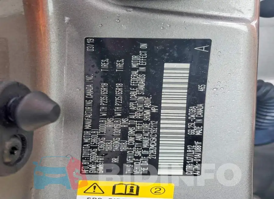 2T2BZMCA5KC192112 Photo# 13